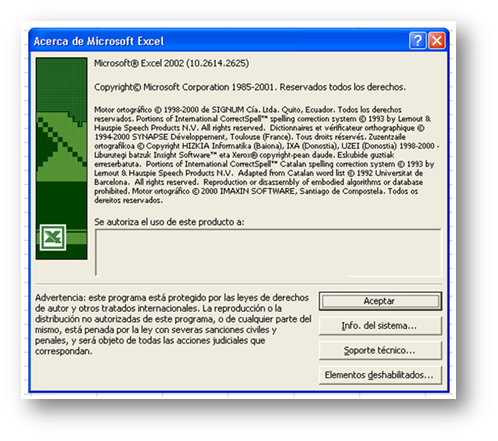 La instalación del Excel 2002 se hacía en un plis plas, eso sí.